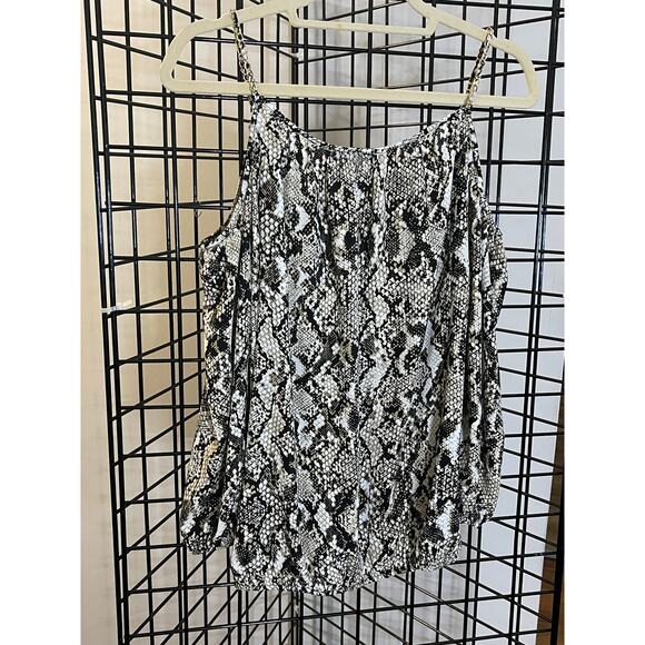 Inc. Cold Shoulder Snake Print Top w/ Chain Detail Sz M - Picture 4 of 4